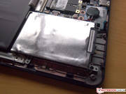Anti-static foil covers the hard drive.
