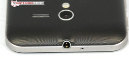 Audio jack and micro-SIM slot.