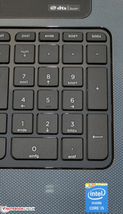 There is a separate numeric keypad.