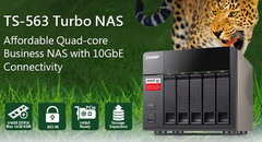 QNAP TS-563 Turbo NAS with quad-core AMD processor and 10 GbE connectivity