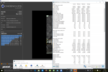 Cinebench R15@2.8 GHz stable, SoC@74 °C