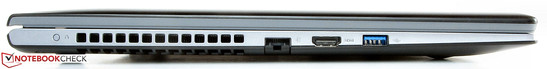 Left: Ethernet slot, HDMI, USB 3.0