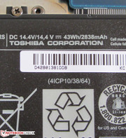 It features a capacity of 43 Wh.
