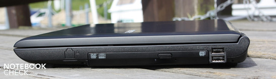 Right: DVD drive, 2 x USB 2.0