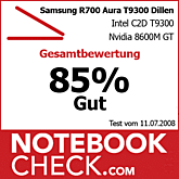 Test Samsung R700 Aura T9300 Dillen Notebook: Gesamtnote „Gut“