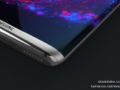A concept phone render of the Galaxy S8 showing a bigger edge display with minimized bezels.