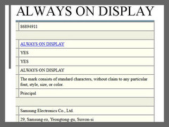 Samsung files trademark request for always-on displays
