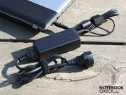 It provides the laptop with up to 60 watts and connects at the left.