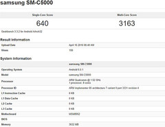 Samsung Galaxy C5 SM-C5000 on Geekbench