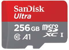 SanDisk Ultra microSDXC UHS-I card Premium Edition that meets the Application Performance Class 1 or A1 requirement of the SD Association’s SD 5.1