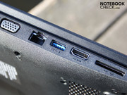 Despite USB 3.0, the interfaces show themselves as minimalistic (no docking port, no ExpressCard, no eSATA).