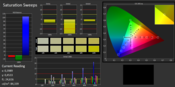 CalMAN Saturation (before calibration, target color space sRGB)