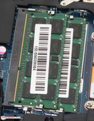 Two working memory banks are inside the laptop