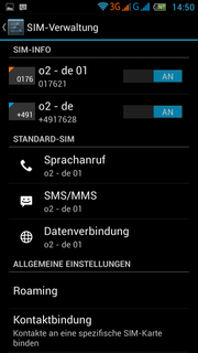 Die zwei SIM-Karten lassen sich komfortabel verwalten.