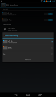 The menu for managing the SIM cards is easy to use.