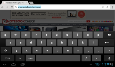 Keyboard in landscape mode