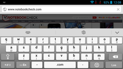 Keyboard in landscape format.