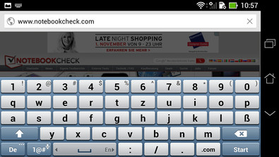 Keyboard in landscape mode