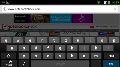 In landscape mode the keys are bigger but less content is visible.