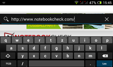 Keyboard in landscape mode