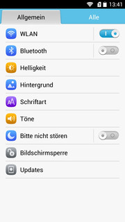 Condensed view of settings