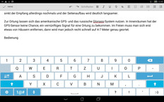 On-screen keyboard: landscape mode