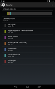 Over 10 GB of unused internal storage is available.