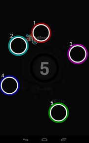 The touchscreen detects up to five gestures simultaneously.
