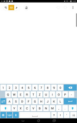 On-screen keyboard portrait mode (default size)