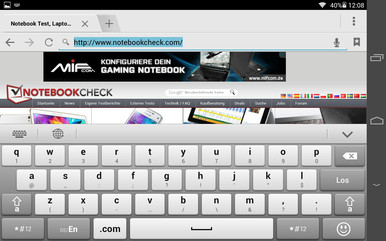 Keyboard (landscape mode)