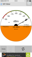 1 meter from WLAN source (Vphone I6)