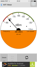 40 meters from WLAN source (Vphone I6)