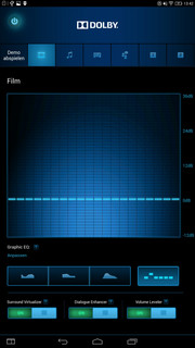 Audio settings can be changed via the "Dolby" app.