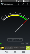 1 meter from WLAN source (LG G2)