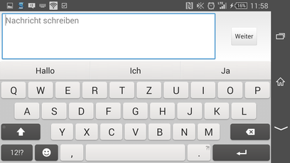 Keyboard: landscape mode