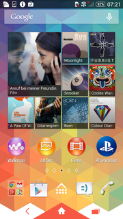 "Xperia Themes" allows to adjust icons and background.