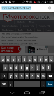 The keyboard is the stock Android version and does not offer many input methods.