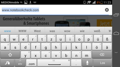 Keyboard landscape mode