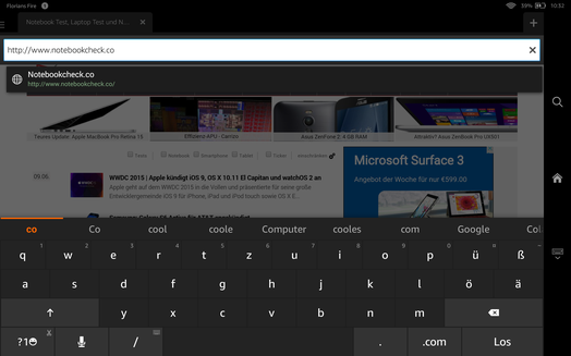 Keyboard landscape mode