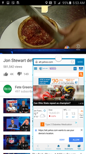 Multi Window mode works wonderfully on the large display