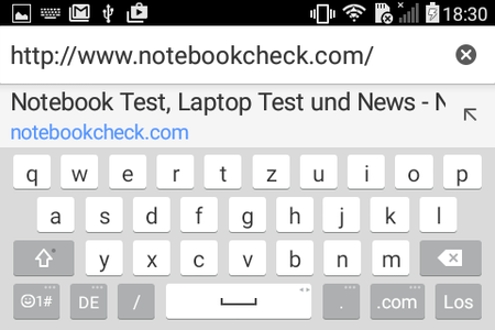 Keyboard in landscape mode