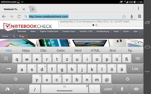 Keyboard landscape mode