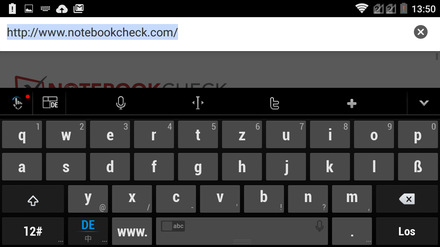 Keyboard: landscape mode