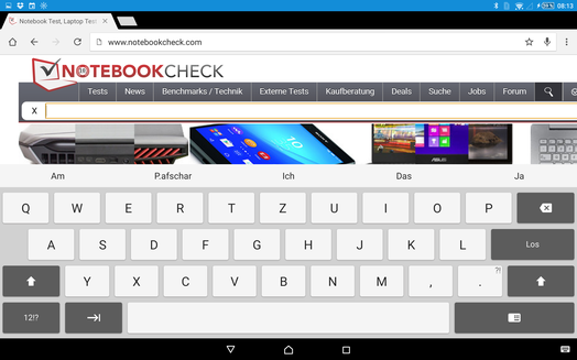 Keyboard landscape mode