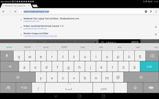 Keyboard landscape mode