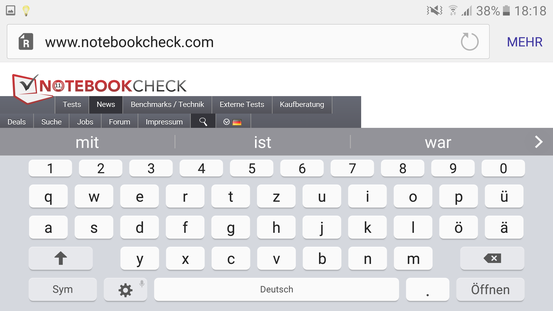 keyboard landscape mode