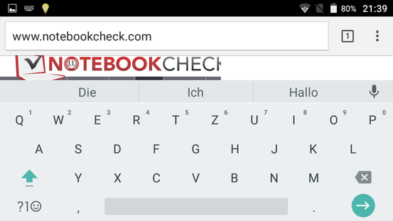 Keyboard landscape mode