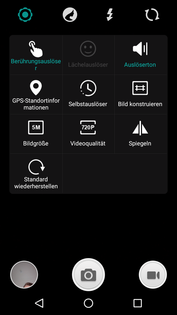 Settings front camera