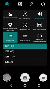 Settings main camera