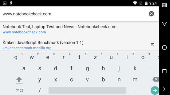 Keyboard in landscape mode